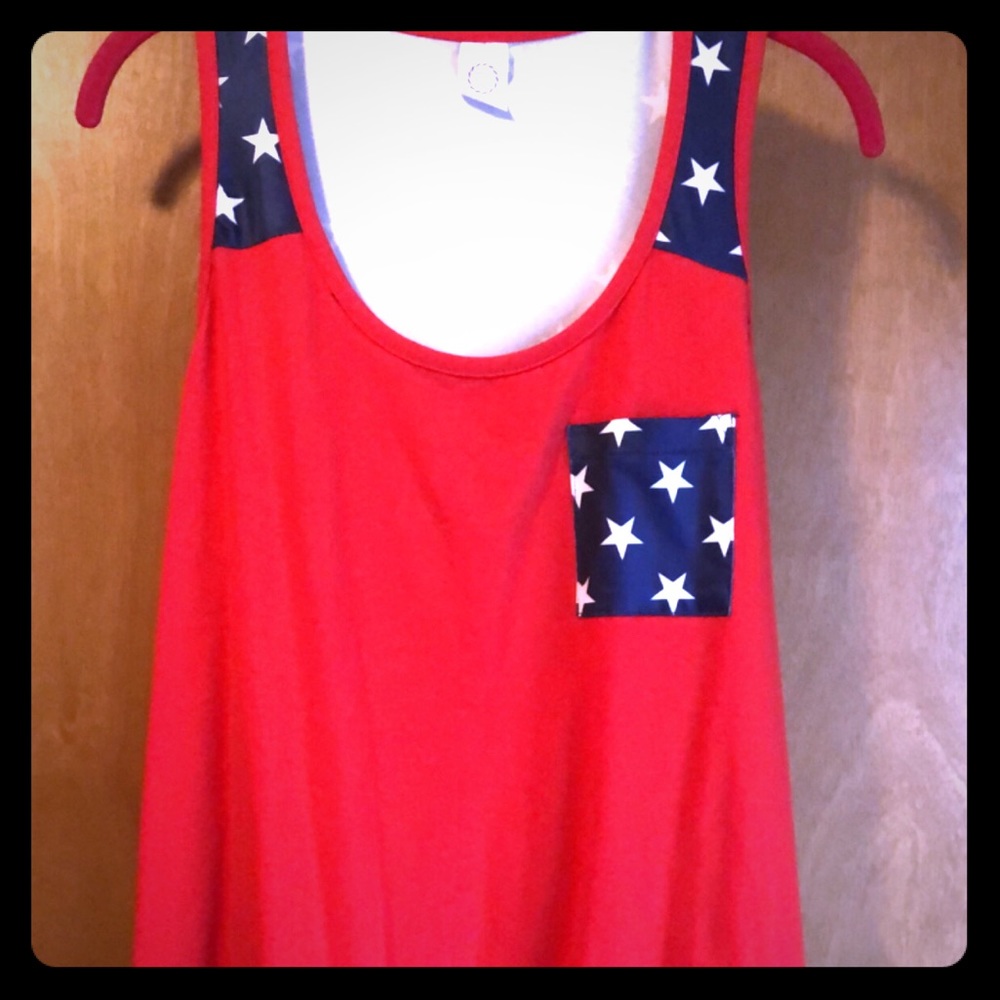 Size large American flag tank boutique
